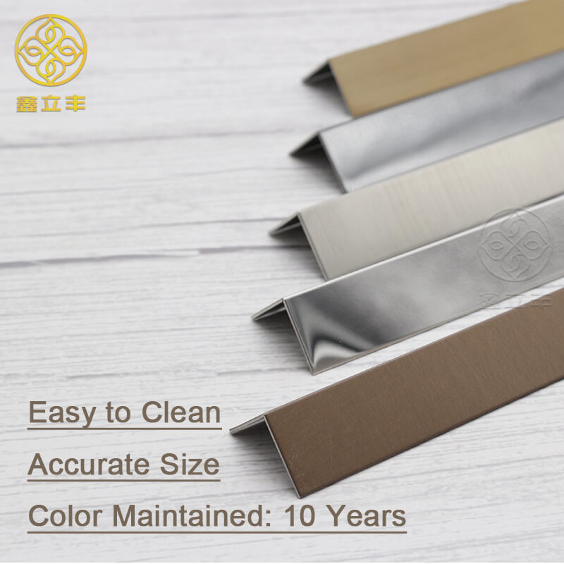 Stainless Steel Trim Profile Custom 90 Degree L Shape Bright gold mirror