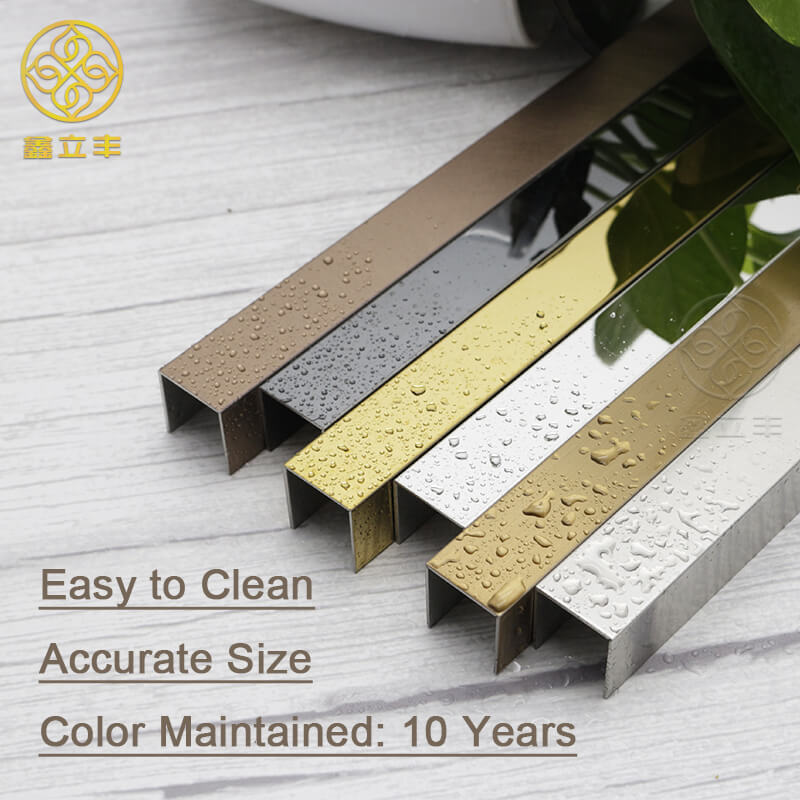 Free sample stainless steel tile trim u shape polished ss profile