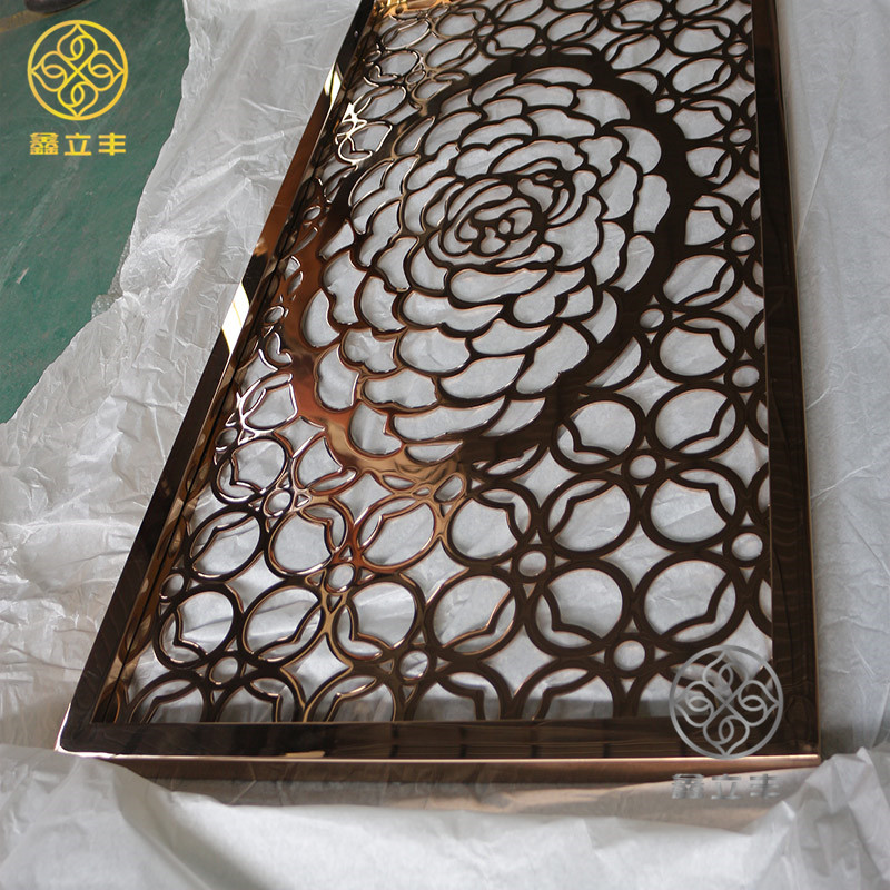 laser cutting rose gold metal screen 