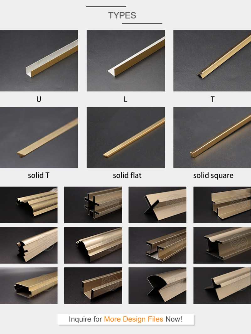 stainless steel decorative tile trim types