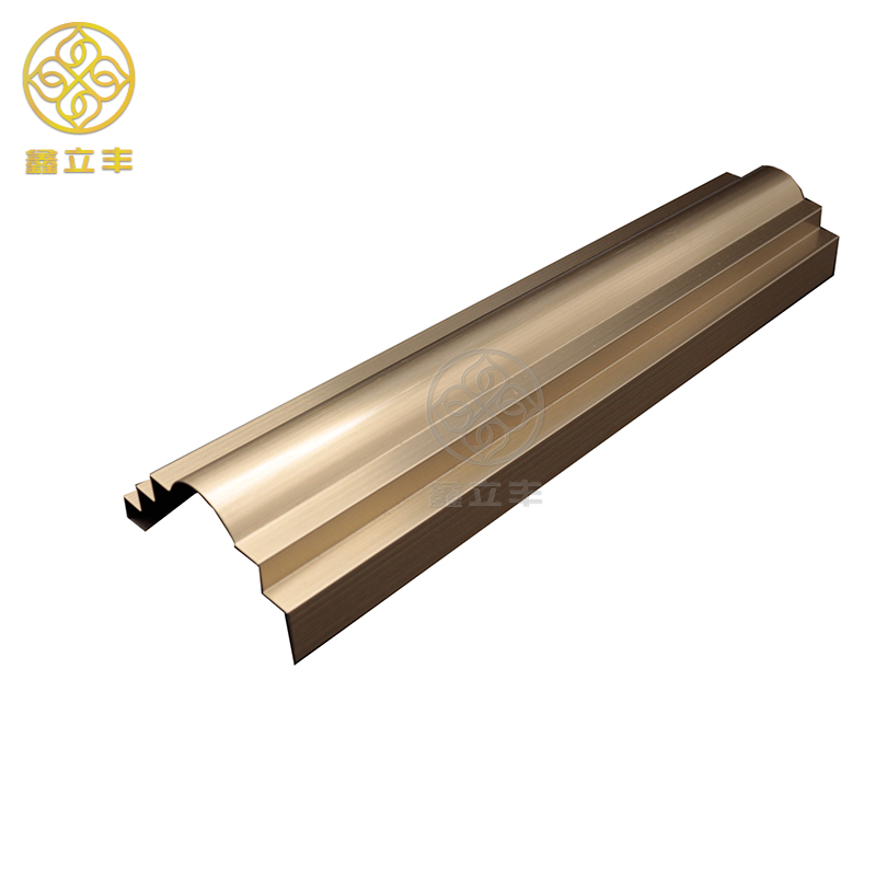 Brushed bronze wall trim profile